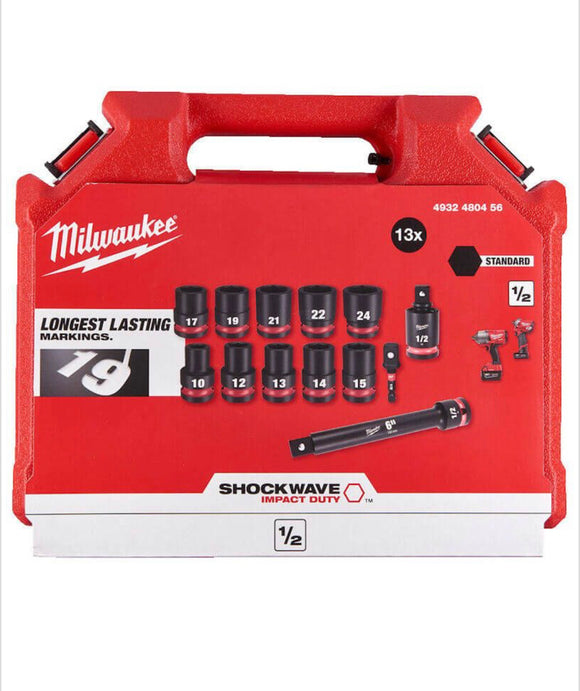 MILWAUKEE 13 PIECE SHOCKWAVE IMPACT DUTY 1/2